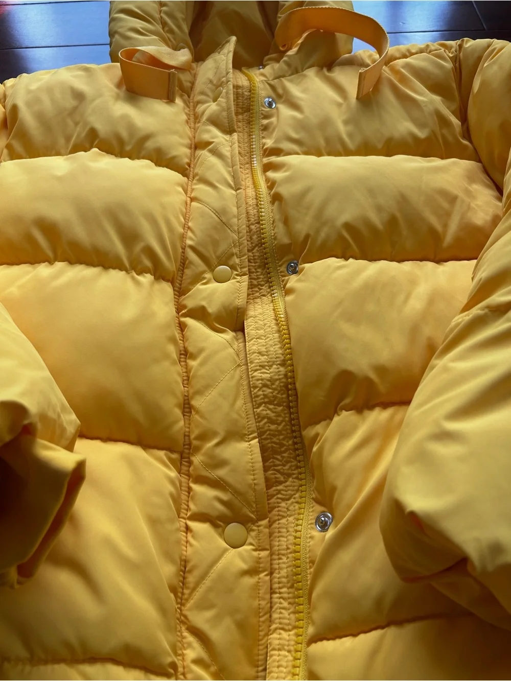 GAP Kids Bright Yellow Hooded Puffer Jacket